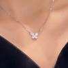 Colar borboleta de prata esterlina 925, luz, luxo, alto sentido, sorte, trevo de quatro folhas, zircônia, corrente de clavícula, pingente de amor, livro de equitação vermelho