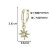 Café Dorado Diseño Exquisito Circonita Micro-Pavimentada Girasol Aguja Recta Aretes para Perforación de Oreja Hebilla de Oreja Aretes de Perforación Hensen