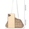Nuevo Bolso de Cena Incrustado con Diamantes Transfronterizo Caja Dura Metálica Hueca Bolso de Diamantes Bolso de Mano para Vestido de Banquete de Comercio Exterior