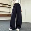 Calça Cimitarra com Babados para Meninas Estilo Primavera e Outono 2026 Novidades Calças Esportivas Casuais Retas Largas para Meninas Grandes