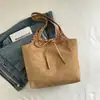 Bolso Tote de Lana de Nicho Transfronterizo, Nuevo para Otoño e Invierno 2025, de Gran Capacidad, Moderno, Estilo Coreano, Bolso Cubo de Hombro Único, Estilo Perezoso