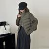 Chaqueta ligera acolchada de algodón para mujer, nuevo estilo 2024, cuello vertical, otoño e invierno, chaqueta acolchada de algodón de estilo coreano simple y de moda.
