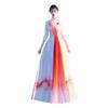 Roupa para Performance Coral Feminina, Estilo Longo, Novo Estilo Chinês 2026 Gola Alta Cor Vermelha Uniforme Elegante de Maestro para Coro