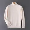 Suéter Masculino Novo de Lã Tricô de Gola Alta Espesso Outono/Inverno Casual de Negócios Quente