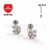 Pendientes de titanio F136 con incrustaciones, pasador, ojo de caballo, hueso de la oreja, clavo, circonita 5A, aleación de titanio G23, joyería para piercing corporal, clavo para labios
