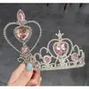 Tiara de Coroa Infantil Varinha Mágica Scepter Frozen Vestido de Princesa Brinquedo Acessório de Cabelo de Coroa para Meninas Estilo Infantil
