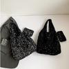 Bolsa de Ombro Único Estilo Coreano para Axila Styline Lantejoula Grande Capacidade Bolsa para o Dia a Dia Feminina Nova Outono Portátil Casual Bolsa Tote