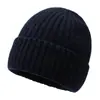 Gorro de punto cálido de invierno transfronterizo para hombres y mujeres, gorro de lana con protección para las orejas, gorro cálido para exteriores con forro de polar, gorro de algodón versátil para parejas