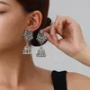 Nuevos aretes largos con borlas de la etnia Miao, estilo étnico con lazo de lujo ligero, aretes llamativos exagerados y de moda
