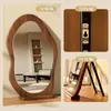 Espejo de cuerpo entero retro para uso doméstico, espejo de suelo para sala de estar, espejo irregular de pared, espejo de tocador, espejo de probador para dormitorio, espejo de celebridad de internet