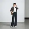 Nuevos pantalones rectos suaves de acetato y lana para otoño e invierno, versátiles y adelgazantes, pantalones largos sofisticados, pantalones casuales y cómodos para mujer