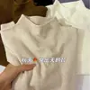Suéter de Punto Suave y Acogedor de Cuello Semi Alto para Mujer, Top Versátil Otoño e Invierno, Estilo Coreano Adelgazante de Color Sólido, Camiseta Base de Punto de Cuello Medio
