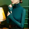 Nueva Camisa Base de Malla Elegante Ajustada de Cuello Alto para Primavera y Otoño 2025 Camisa de Malla Elástica Adelgazante de Manga Larga para Mujer