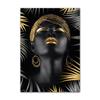 Venta caliente transfronteriza Maquillaje africano mujeres negro pintura al óleo hoja de oro carácter moderno Pared sala de estar arte pintura decoración del hogar