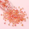 Cuentas de arroz de vidrio de calidad nacional de 4 mm, cuentas de doble punta Aurora de dos colores, hechas a mano, accesorios para pulseras de cuentas DIY