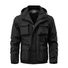 Nueva Llegada para Hombre Chaqueta Cortavientos Exterior Primavera y Otoño Talla Grande Holgada Casual Multibolsillos Chaqueta de Trabajo