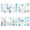 Adesivos de Tatuagem para Festa de Inverno Série Azul Pinguim Boneco de Neve Árvore de Natal Tatuagens Temporárias para Fantasia de Festa