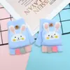 Guantes para niños otoño e invierno cálidos de medio dedo con tapa de dibujos animados lindos de punto con dedos descubiertos para bebé con forro polar engrosado para niños y niñas