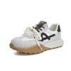 Tênis Esportivo Feminino de Couro Genuíno Cor Color Block Retrô Cadarço Duplo Forrest Gump 2026 Primavera Respirável Novo Solado Grosso Aumenta Altura