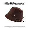 Sombrero de Pescador con Cordón de Retazos de Gamuza para Mujer, Sombrero de Cubo Vintage de Nicho con Estampado de Leopardo, Nuevo Estilo Otoño/Invierno, Único y Versátil