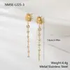 Estilo Clásico Europeo y Americano Oro de 18 Quilates Acero Inoxidable Cara Sonriente Sol Zircón Borla Pendientes Pendientes de Lujo Accesible Joyería Transfronteriza para Mujeres