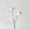 Rosa artificial Austin de 3 cabezas, pequeña, para boda, mesita de noche, flor decorativa, flor artificial, fondo de pared, foto, flor falsa