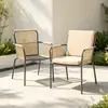 Silla de ratán para patio exterior, mesa y sillas de ocio, balcón al aire libre de jardín para el hogar, silla creativa con respaldo de cuerda para casa de huéspedes, mesa de café pequeña
