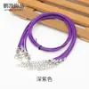 Corda de Cera Coreana Personalizada de 2,0 mm Corda de Couro Corda para Colar Fecho Lagosta Corda com Pingente Preto Feminino Acessórios para Joias DIY Venda por Atacado