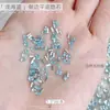 Rhinestones para Uñas con Zirconia Biselada Azul Lago Claro, Lágrimas de Sirena Azul Mar Deslumbrantes, Mini Rhinestones Planos para Uñas con Forma de Gota de Agua Marquise