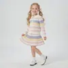Conjunto de Dos Piezas para Niñas de Estilo Universitario Nuevo Otoño e Invierno: Cárdigan de Punto con Cuello Solapa de Algodón y Falda