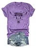 Amazon eBay tienda independiente moda casual para mujer patrón de cabeza de vaca flor estrella algodón manga corta camiseta camisa base para exportación