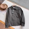 Gabinete 499 Estilo Nuevo Otoño/Invierno Unisex Casual Chaqueta Corta de Bloques de Color con Cuello Solapa Abrigo con Cremallera Chaqueta Estilo Granero