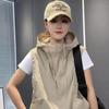 Colete Feminino Primavera, verão e outono novo casaco de proteção solar estilo coreano solto plus size fino com capuz casual colete esportivo moda
