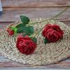 Três flores artificiais de peônia ocidental, rosas, flores para auditório de casamento, decoração para casa, hotel, fotografia, adereços, flores artificiais
