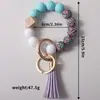 Comercio Exterior Amazon Pulsera de Abalorios de Silicona Llavero Pulsera de Abalorios para Mujer Colgante de Borla