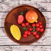Bandeja de Madeira para Hotel Japonês Daifa Bandeja de Chá Doméstica Bandeja Redonda de Madeira Vermelha Bandeja de Chá Feita à Mão Prato para Frutas Frutas Secas