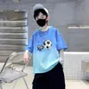 Camiseta de Manga Corta para Niños 2026 Estilo Nuevo Verano Niños Degradado Tie-Dye 100% Algodón Puro Top para Estudiante Camiseta