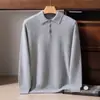 Suéter versátil, camisa de cachemir para negocios, capa base holgada de otoño e invierno, nuevo cuello vuelto de cachemir tejido para hombre