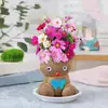 Boneco Cabeça de Grama Boneca Florindo Plantio em Vaso Rega Cabelo Longo Crianças Plantando Grama Jardim de Infância Boneca Florindo Atacado