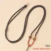 Cordón tejido de alta gama con nudo de espiral dorado y rojo, cadena clavicular ajustable, colgante de jade, hebilla de seguridad, correa dorada para el cuello, venta al por mayor
