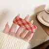 Pin de Flequillo Lateral de Gama Alta Estilo Coreano con un Corazón Femenino, Pinza de Pato de Color Contrastante, Pasador Dopamina Lindo, Pinza para el Cabello Exquisita