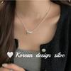 Corea del Sur Puerta Sur Diseño Simple Joyería Plata de Ley S925 Cuerno de Toro Grande Collar para Bolso Todo Fósforo Exquisita Cadena para Clavícula para Mujeres