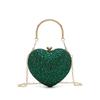 Bolsa Feminina Pequena Produção Limitada Coração Totalmente Cravejada em Diamantes Moda Verão 2026 Nova Corrente Cravejada em Diamantes Bolsa de Ombro Transversal Clutch