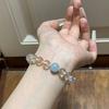 Pulseira de Cristal Branco e Água-Marinha para Primavera e Verão para Mulheres, Estilo Nicho Simples de Alto Padrão, Joia da Sorte, Novo Modelo 2026