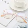 Gafas de lectura de marca BJYX, montura redonda completa, para negocios, ultraligeras, ultratransparentes, de color sólido, de metal, de alta calidad, con protección contra la luz azul y espejo plano.