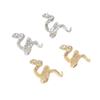 Alta retención de color oro de bolsa de 14K incrustado con circonita forma de serpiente cuentas signo zodiacal serpiente cuenta para bolsa anillo para dedo cadena DIY perla cristal accesorios de joyería