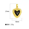Acessório de Joia DIY Pingente Coração Coroa Preto e Branco Vermelho Pêssego Retro Banhado a Cobre Ouro Real Luxo Acessível Europeu e Americano