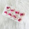 Flor eterna de 4-5 cm, color rosa, grado A, venta al por mayor, oso de fresa con cubo, ramo de muñecas, bricolaje, rosa al por mayor