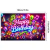 Telón de Fondo de Cumpleaños Nuevo Estilo Transfronterizo Poliéster Accesorios de Fiesta Decoración de Escena con Globos Banner de Cumpleaños Tapiz Colgante