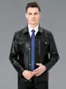 Chaqueta de Cuero Genuino de Gama Alta para Hombre 2026 Nueva Casual Motociclista Chaqueta de Cuero para Hombres de Mediana Edad Abrigo Engrosado con Terciopelo Tendencia